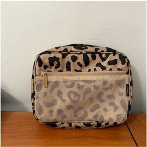 Calpak Tablet Tech Organizer Cheetah Animal Print Brown Black Tablet Notebook
